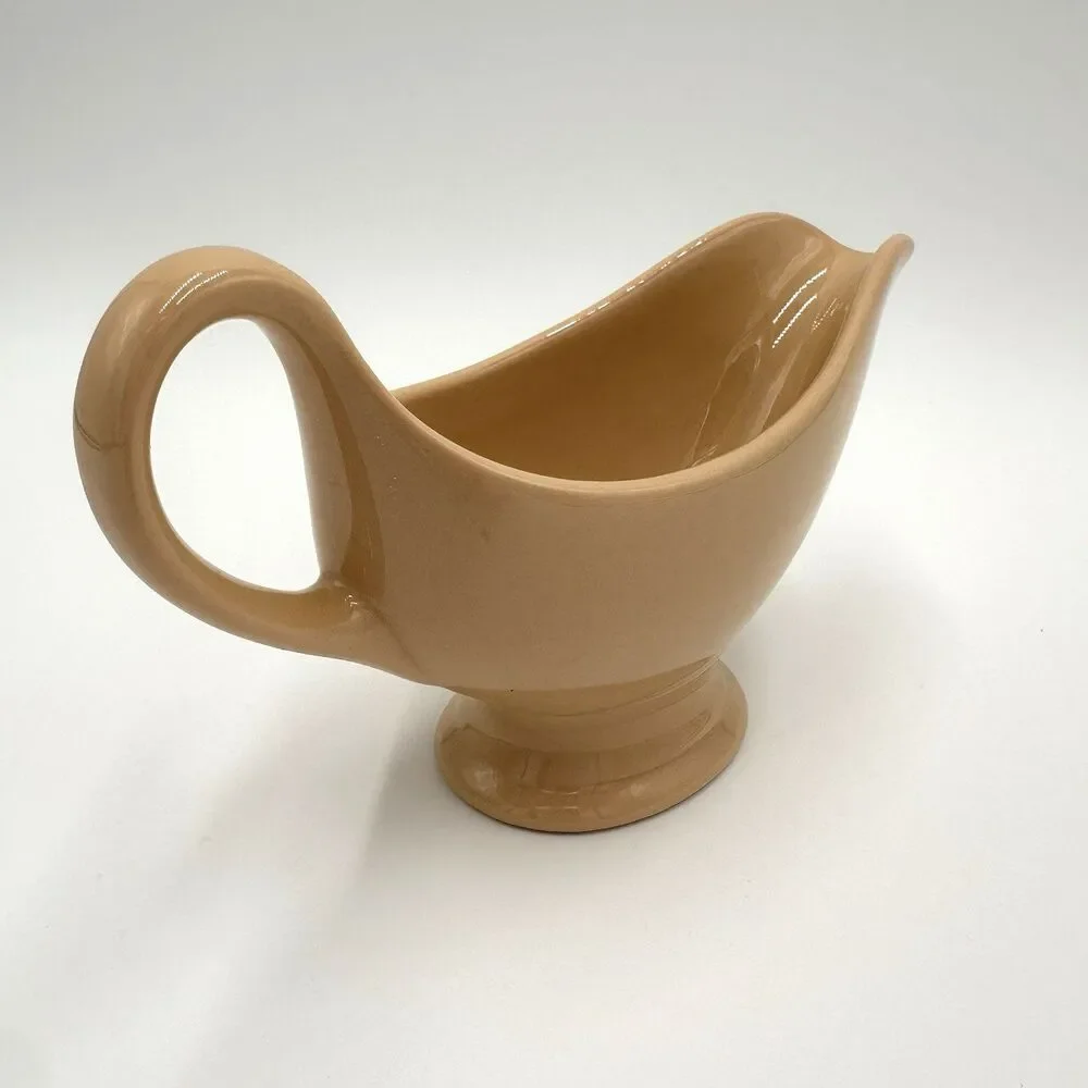 Shenango China Gravy Sauce Boat Beige Tan New Castle PA P-24 1966 Made in USA
